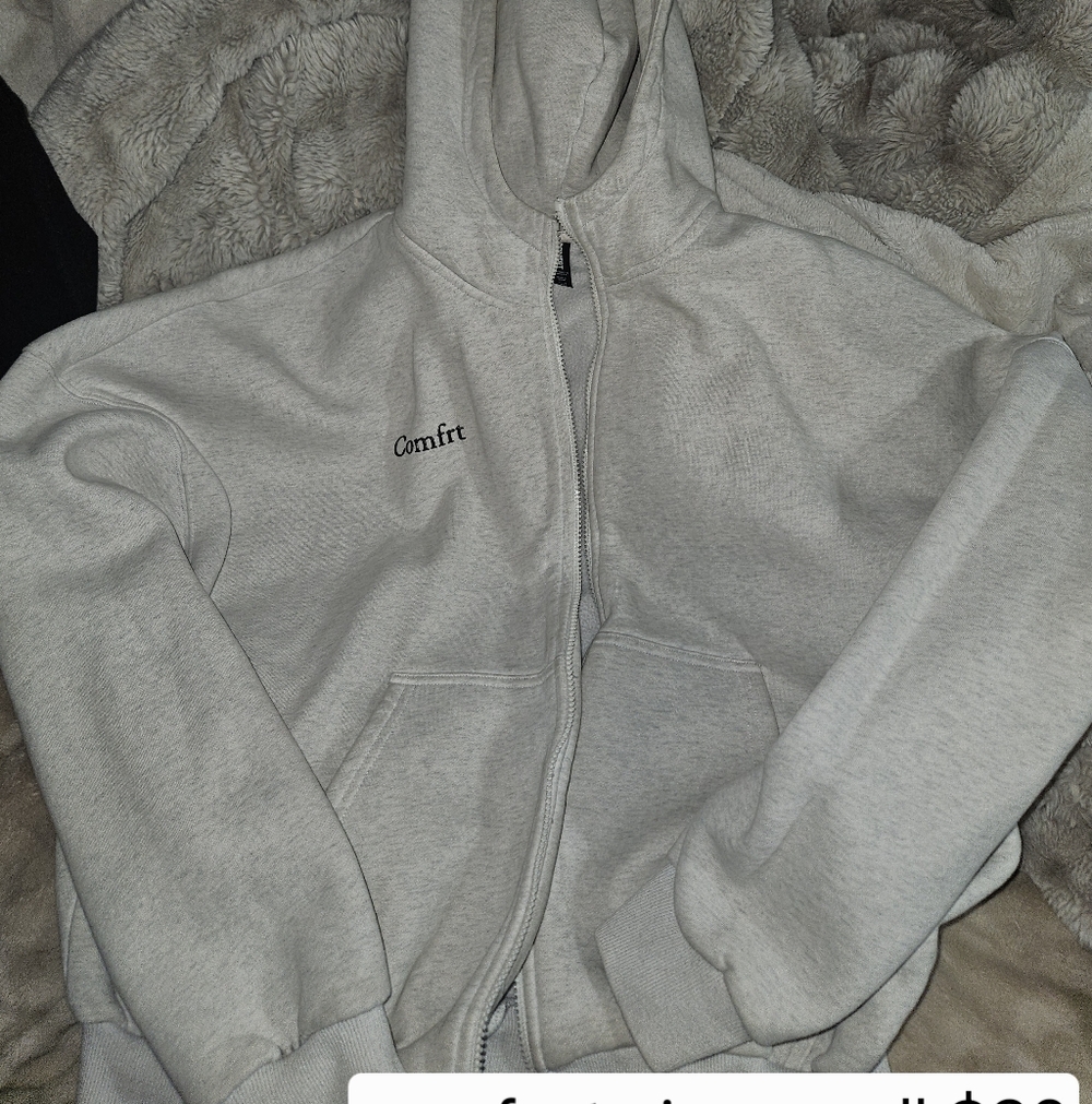 Gray confort Zip-Up Hoodie